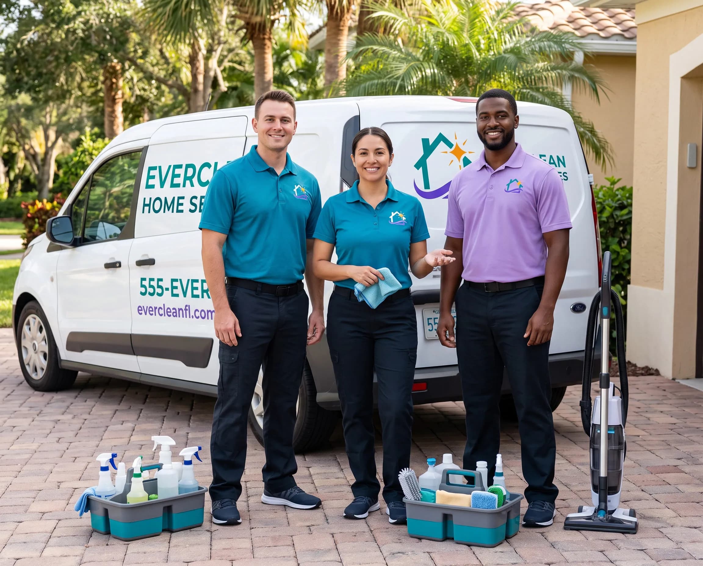 Everclean Home Services cleaning team on site