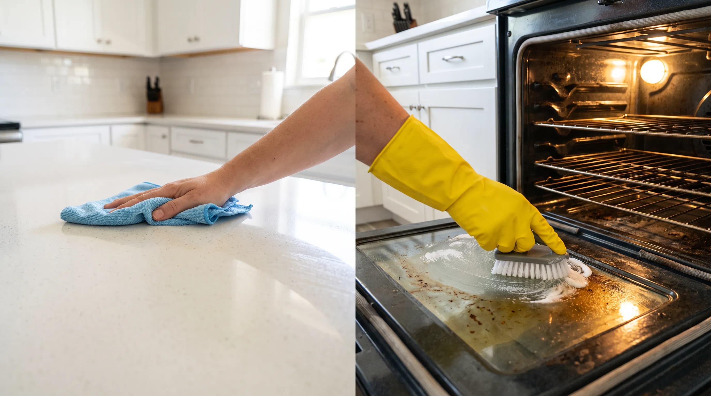 Deep clean detail work on baseboards and vents